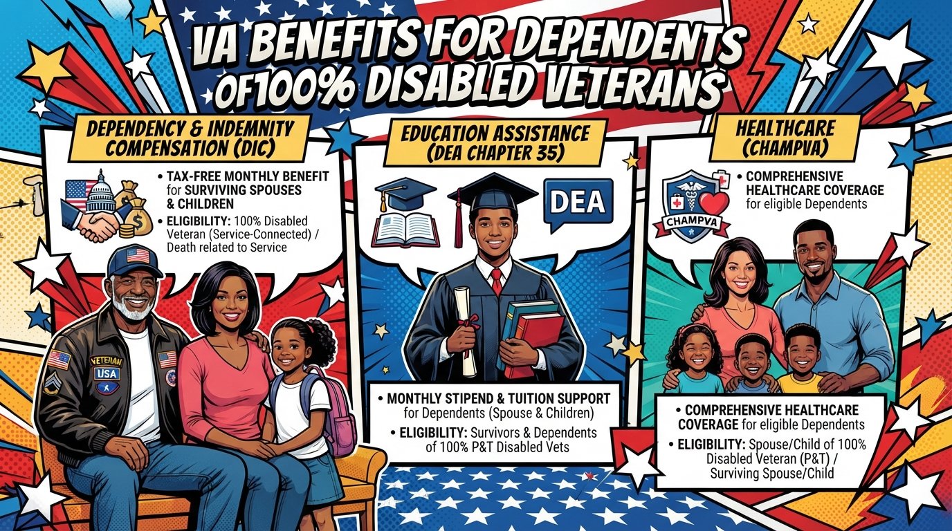 VA Benefits for Dependents of 100% Disabled Veterans