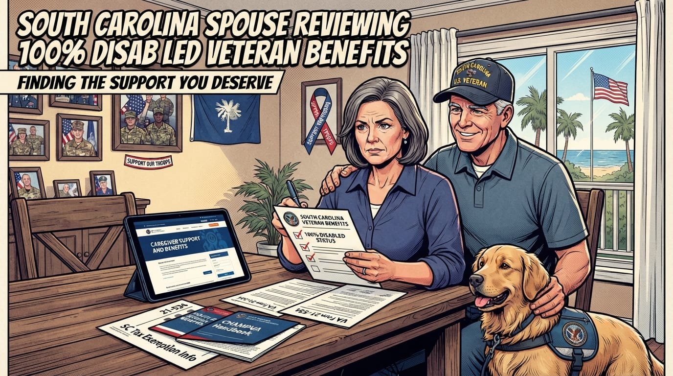 100 percent disabled veteran spouse benefits South Carolina