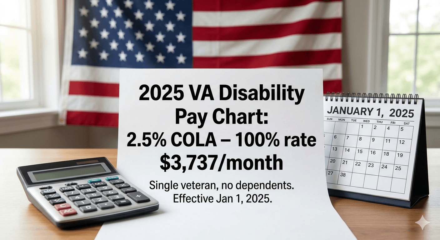 2025 VA Disability Pay Chart