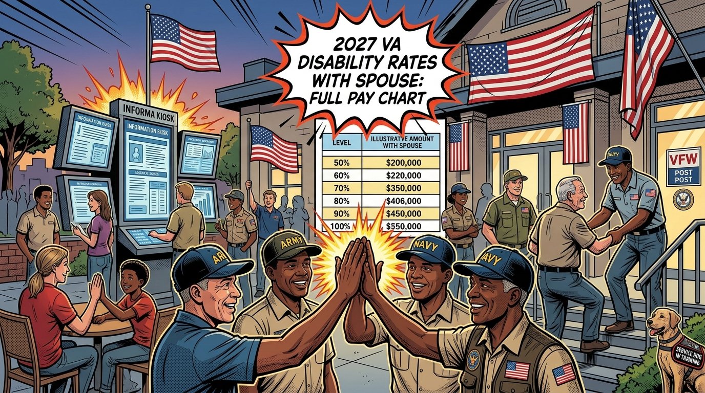 2027 VA disability rates with spouse pay chart