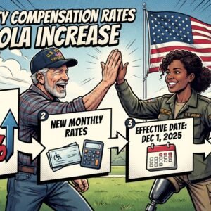 VA disability compensation rates 2026 COLA increase infographic