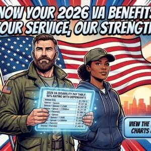 50 percent VA disability pay with dependents table for 2026