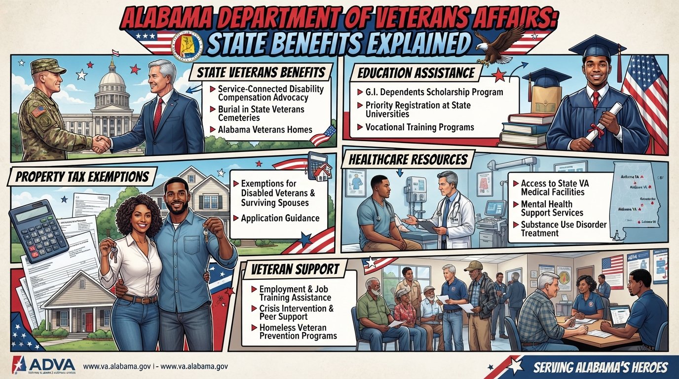 Alabama Department of Veterans Affairs: State Benefits Explained