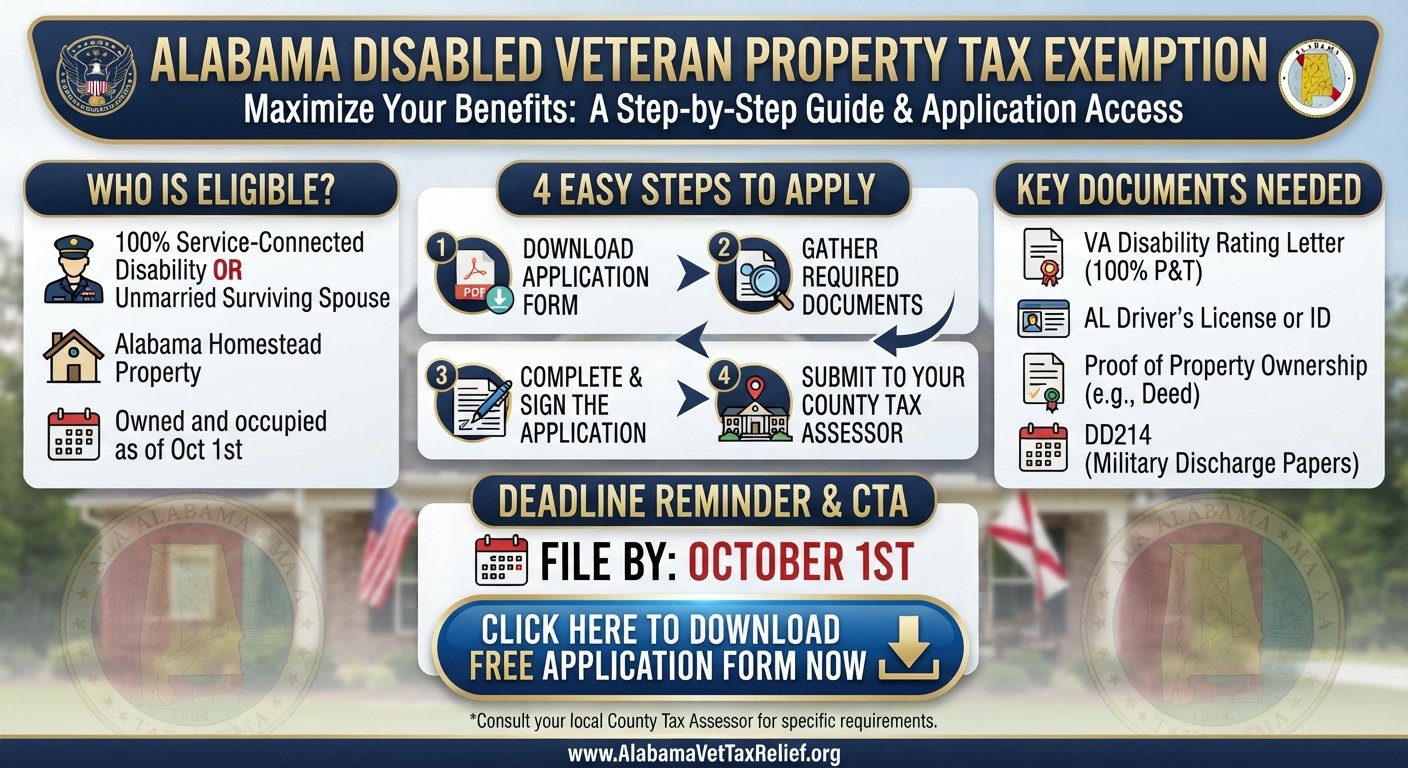 Alabama disabled veteran property tax exemption primary residence