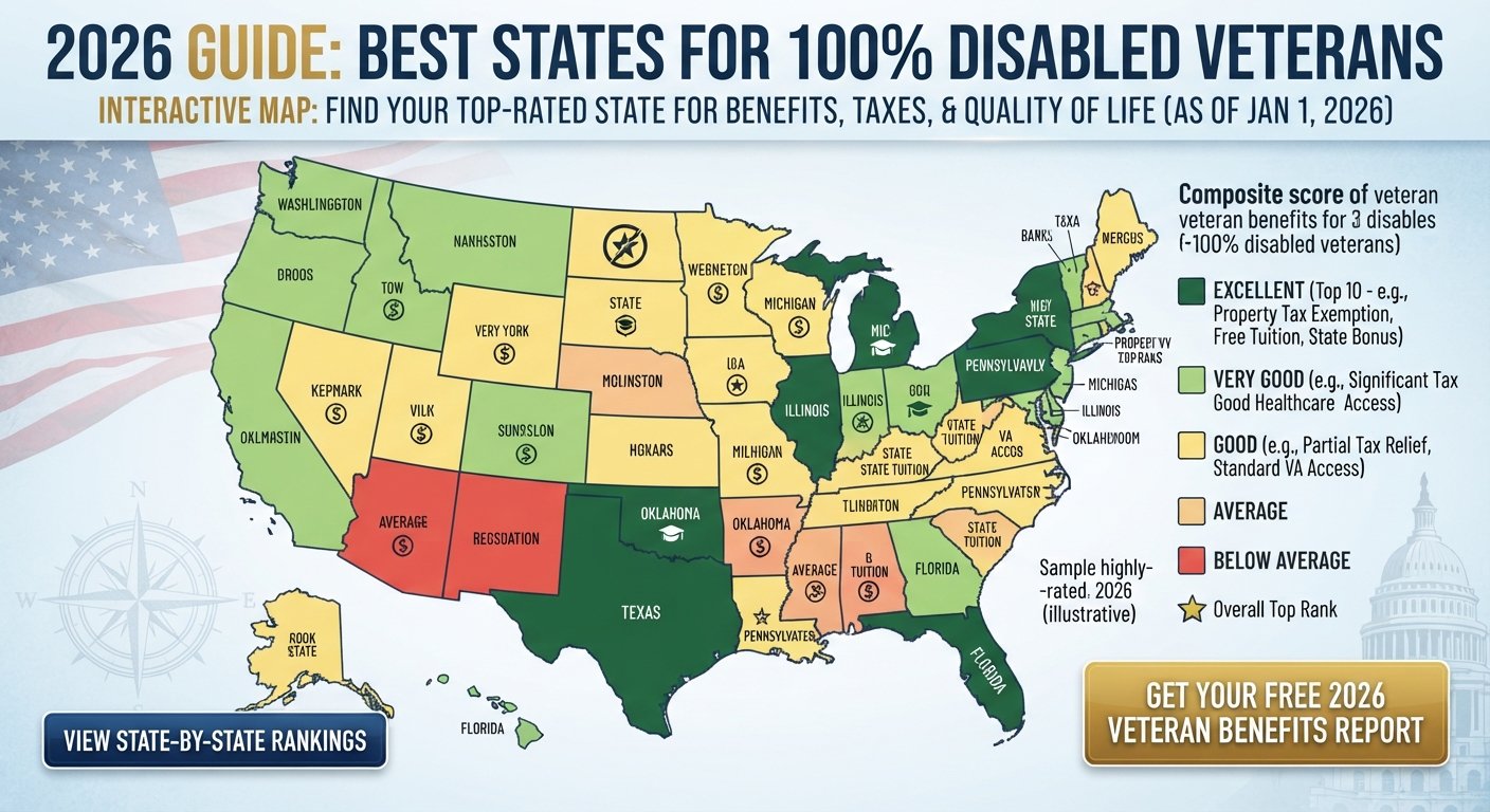 Best states for 100 percent disabled veterans 2026