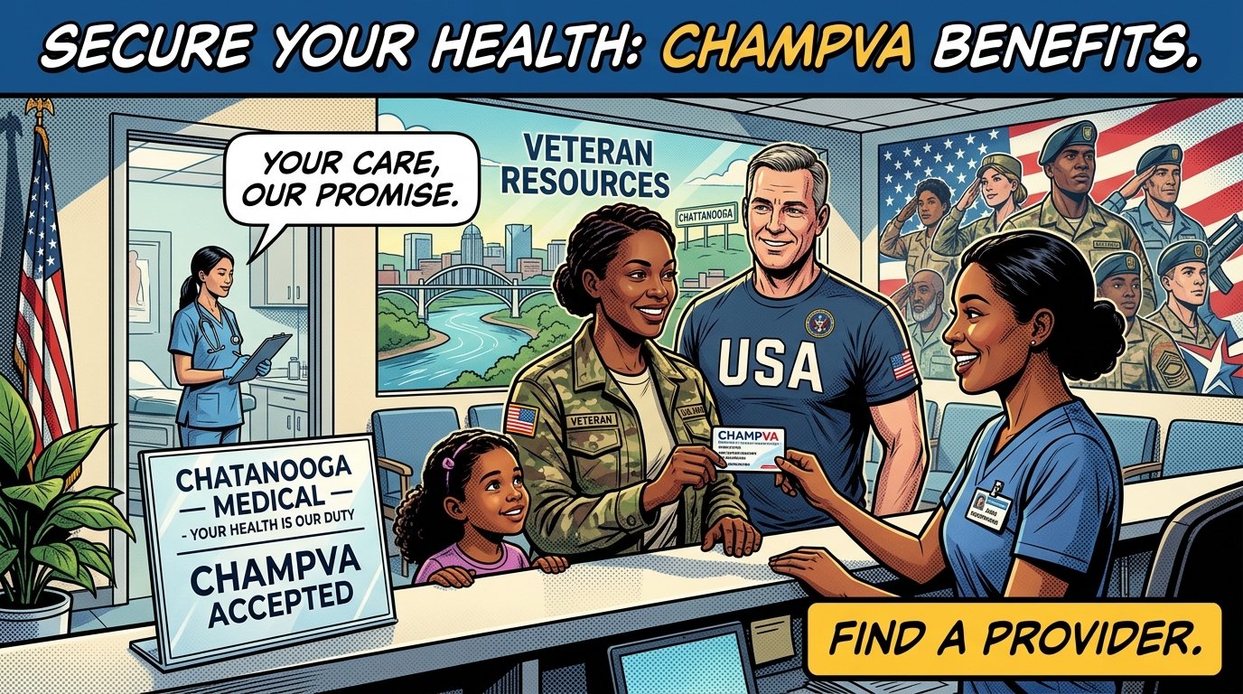 CHAMPVA beneficiary using health insurance card at Chattanooga medical office