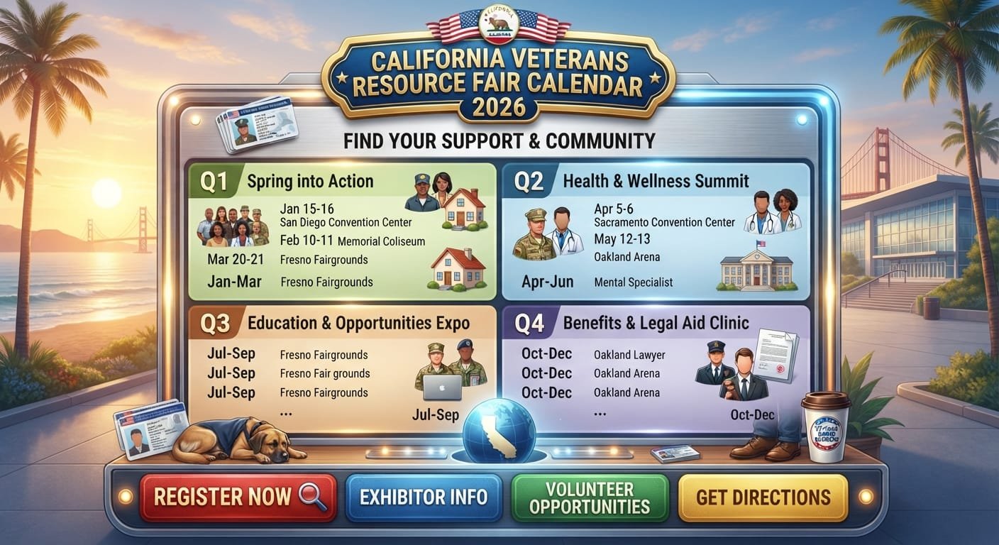 California veterans benefits fair schedule 2026