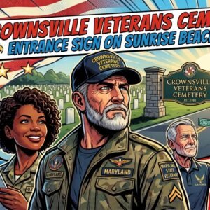 Crownsville Veterans Cemetery entrance sign on Sunrise Beach Road