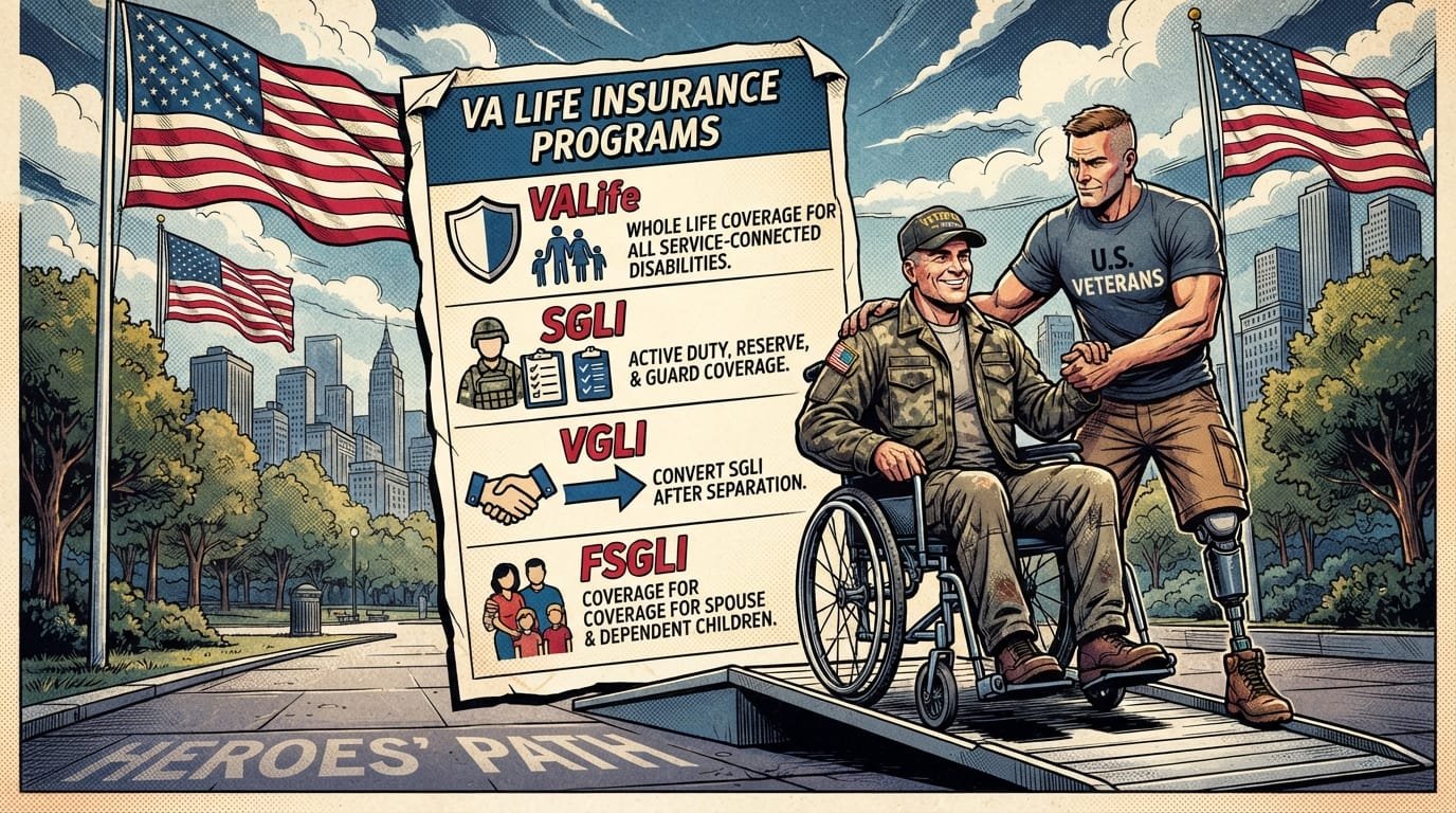 VA life insurance programs including VALife and SGLI