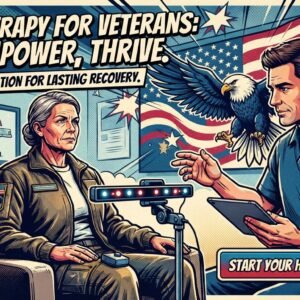 Veteran receiving EMDR therapy with bilateral eye movement stimulation