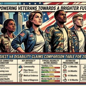 Easiest VA disability claims comparison table for 2026