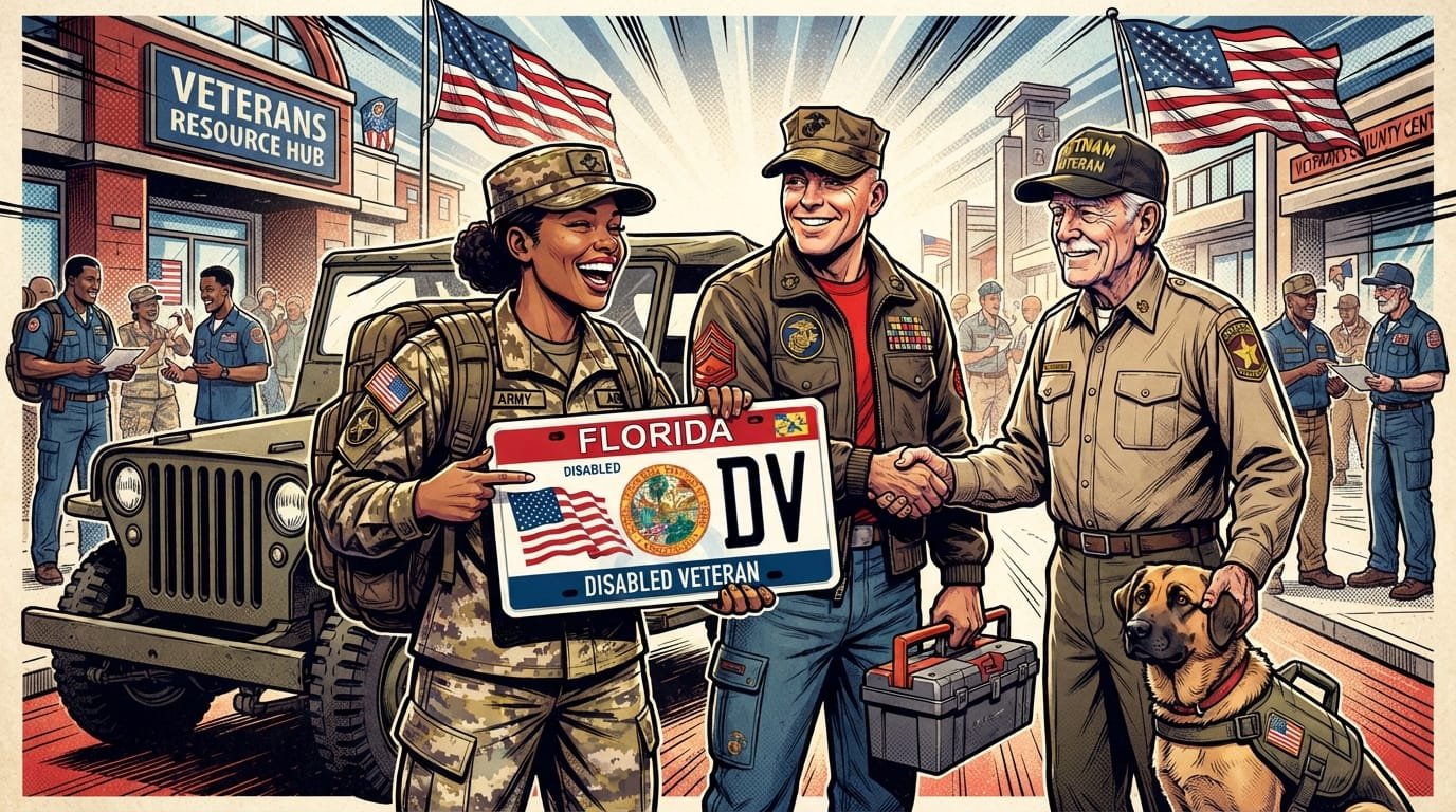 Florida disabled veteran license plate