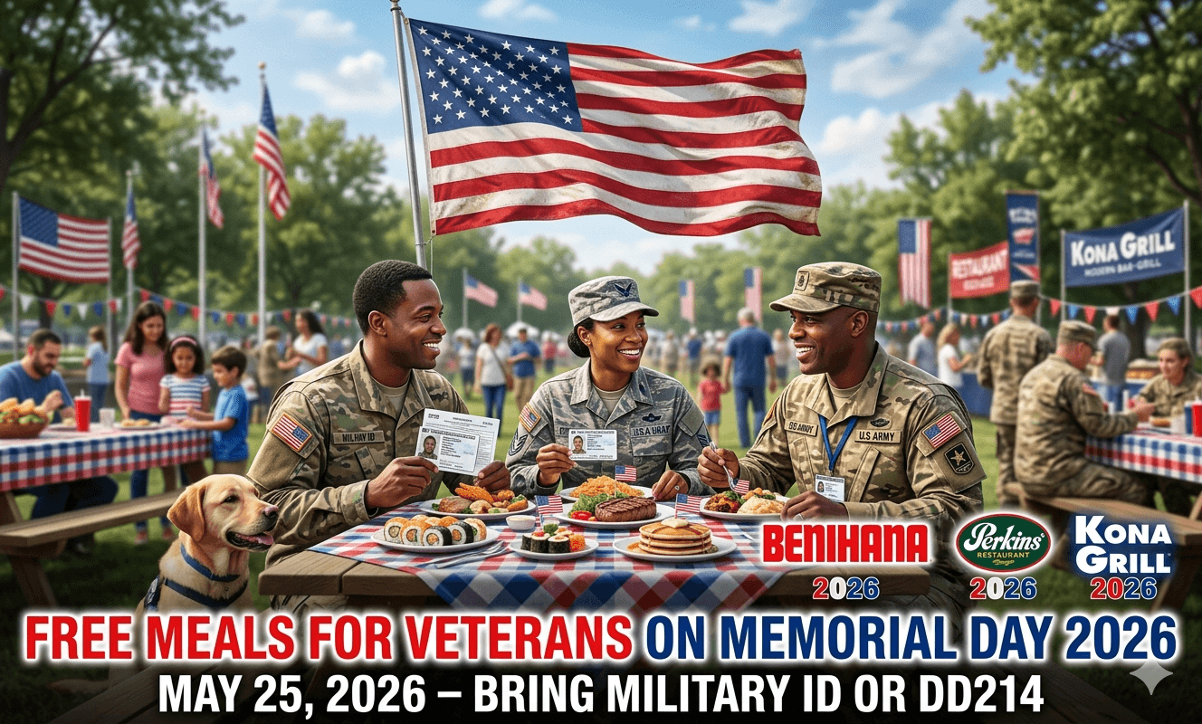 Free Meals for Veterans on Memorial Day 2026