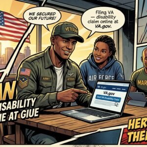 Veteran filing VA disability claim online at VA.gov