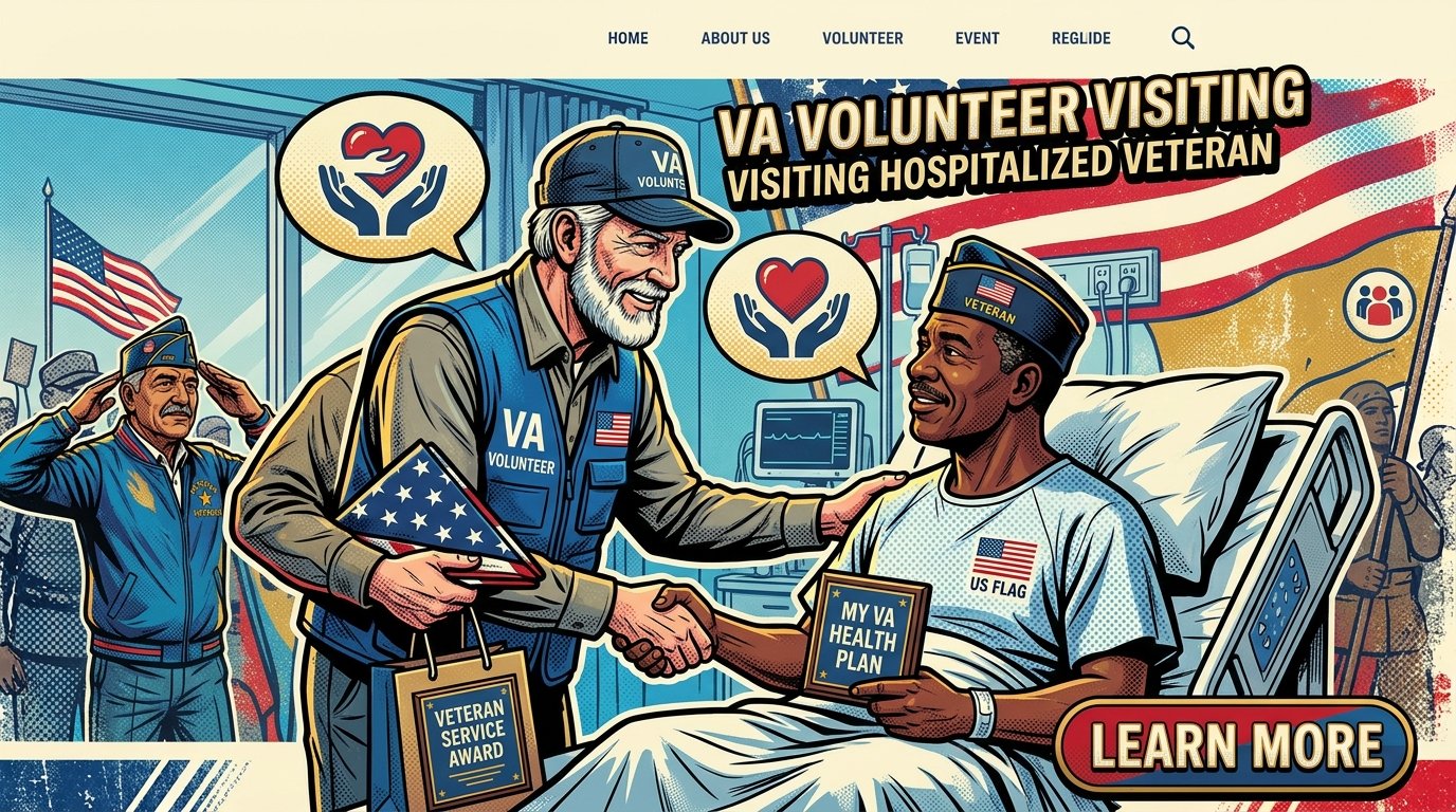 VA volunteer visiting hospitalized veteran