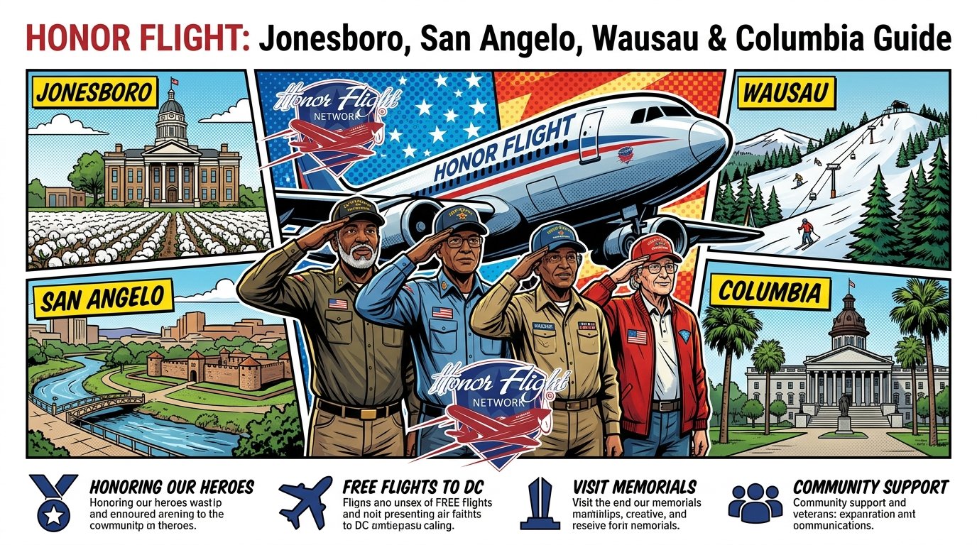 Honor Flight: Jonesboro, San Angelo, Wausau & Columbia Guide