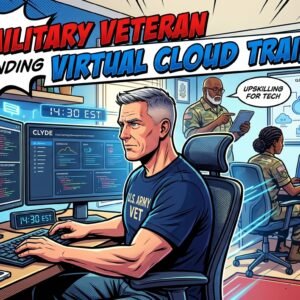 U.S. military veteran attending virtual cloud training