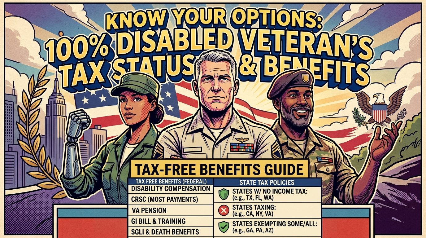 VA benefits tax-free chart federal and state