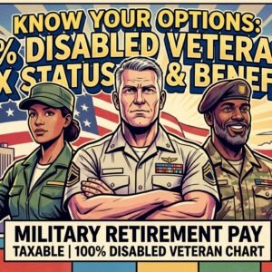 Military retirement pay taxable 100% disabled veteran chart