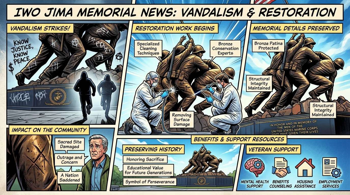 Iwo Jima Memorial News: Vandalism, Restoration, Benefits