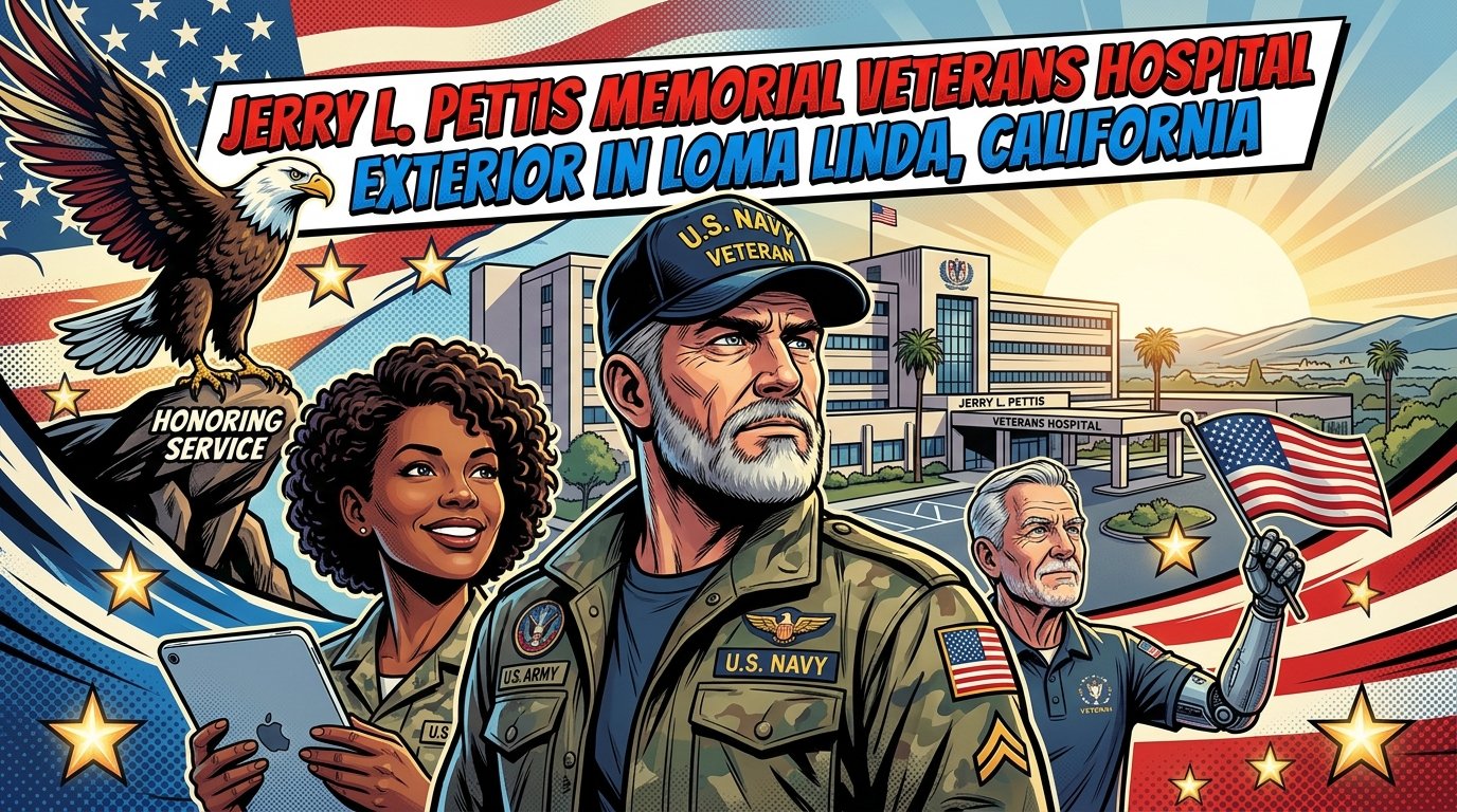 Jerry L. Pettis Memorial Veterans Hospital exterior in Loma Linda, California