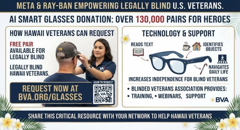 Meta glasses for blind veterans Hawaii