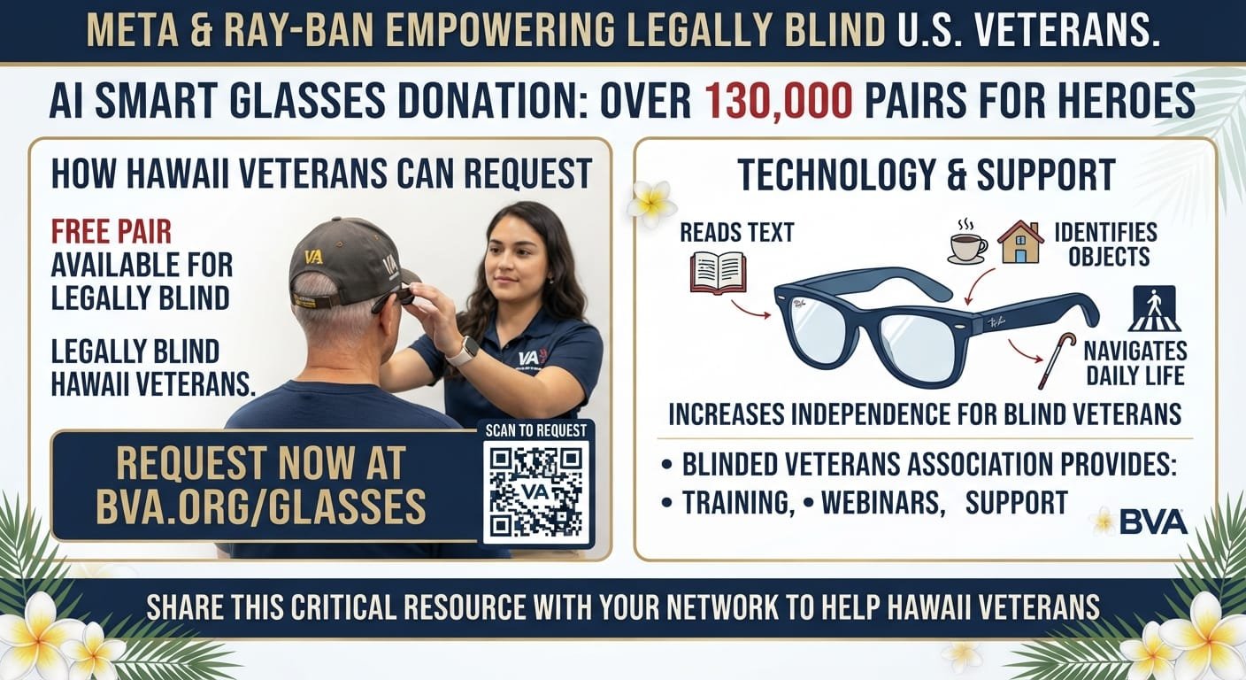 Meta glasses for blind veterans Hawaii