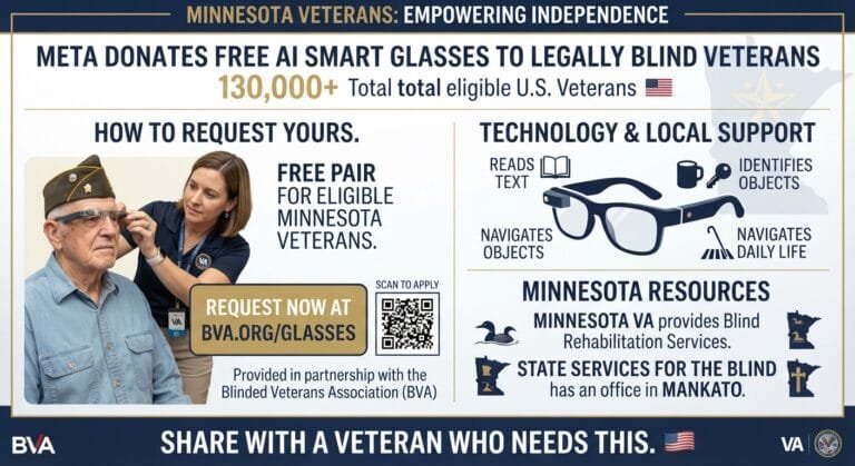 Meta glasses for blind veterans Mankato MN