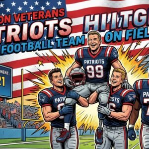 Mission Veterans Patriots football team on field