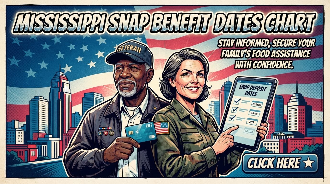 SNAP benefit deposit dates chart for Mississippi