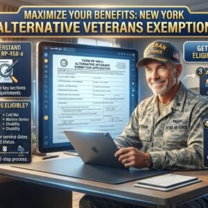 New York veterans property tax exemption disability rating