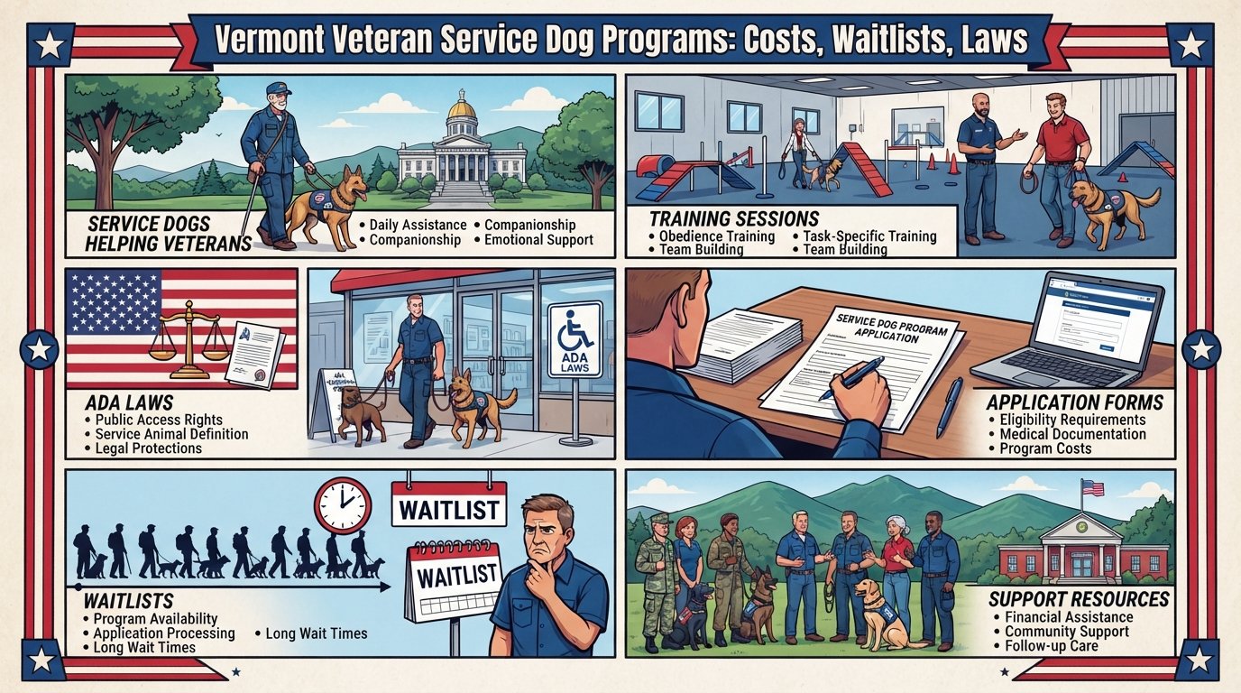 Vermont Veteran Service Dog Programs: Costs, Waitlists, Laws