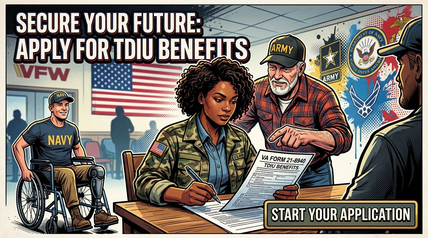 Veteran completing VA Form 21-8940 application for TDIU benefits