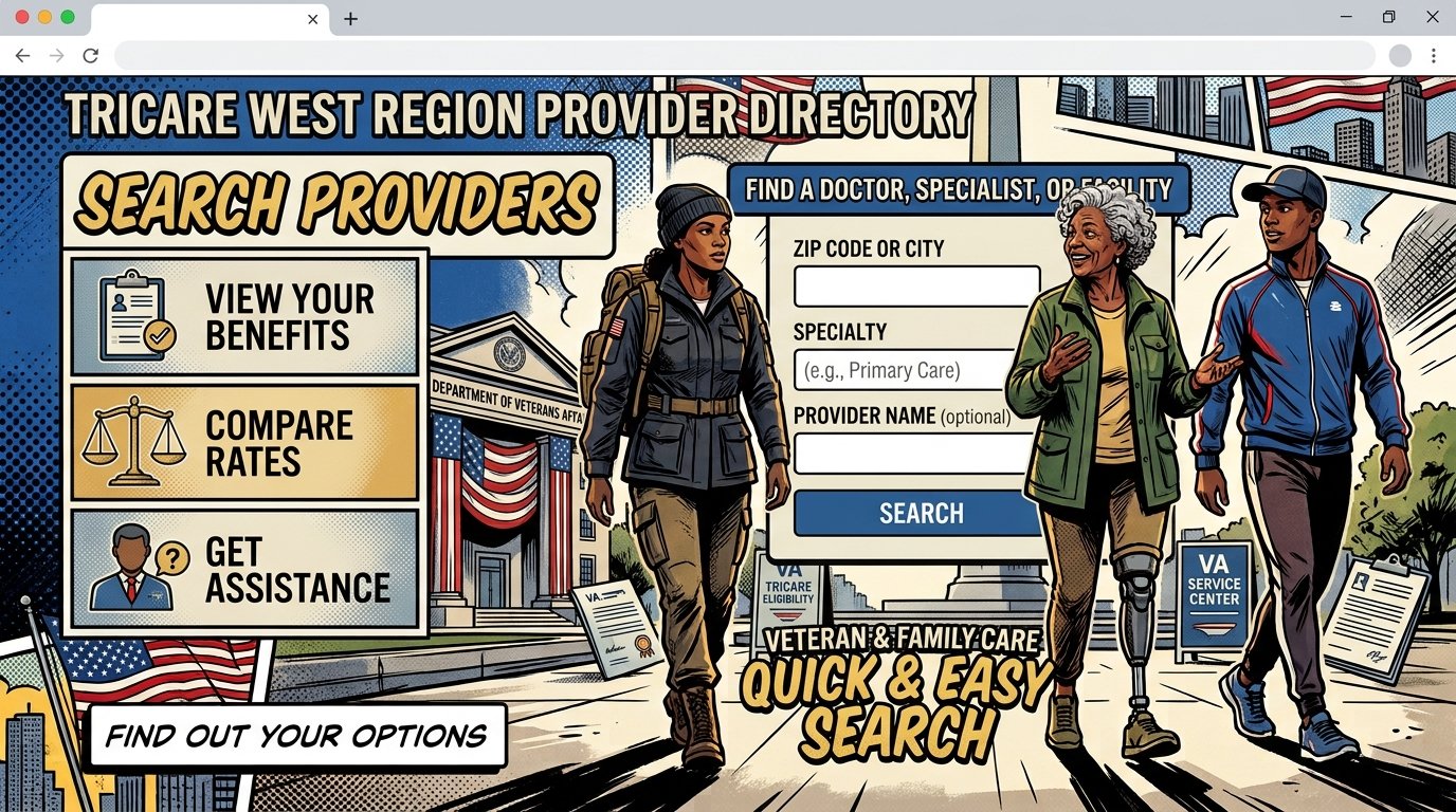 TRICARE West Region provider directory search screen
