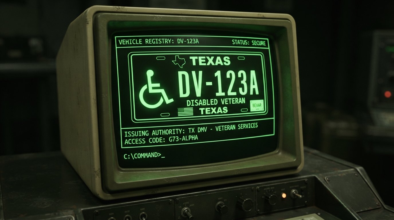 Texas disabled veteran license plate