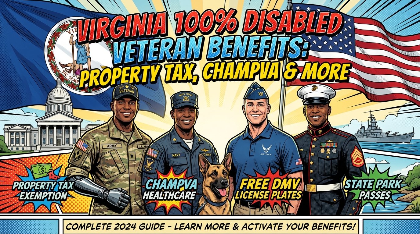 Virginia 100% Disabled Veteran Benefits: Property Tax, CHAMPVA & More