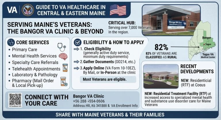 Bangor VA Clinic exterior building at 35 State Hospital Drive
