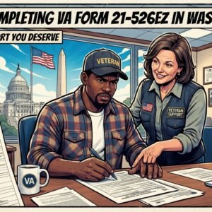 Veteran completing VA Form 21-526EZ in Washington DC