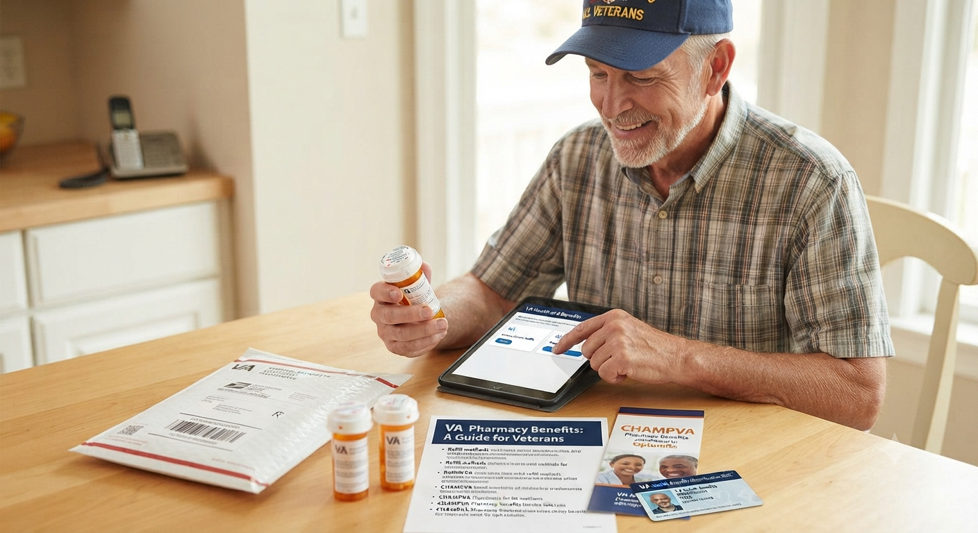 Pharmacist counseling a Veteran at VA outpatient pharmacy