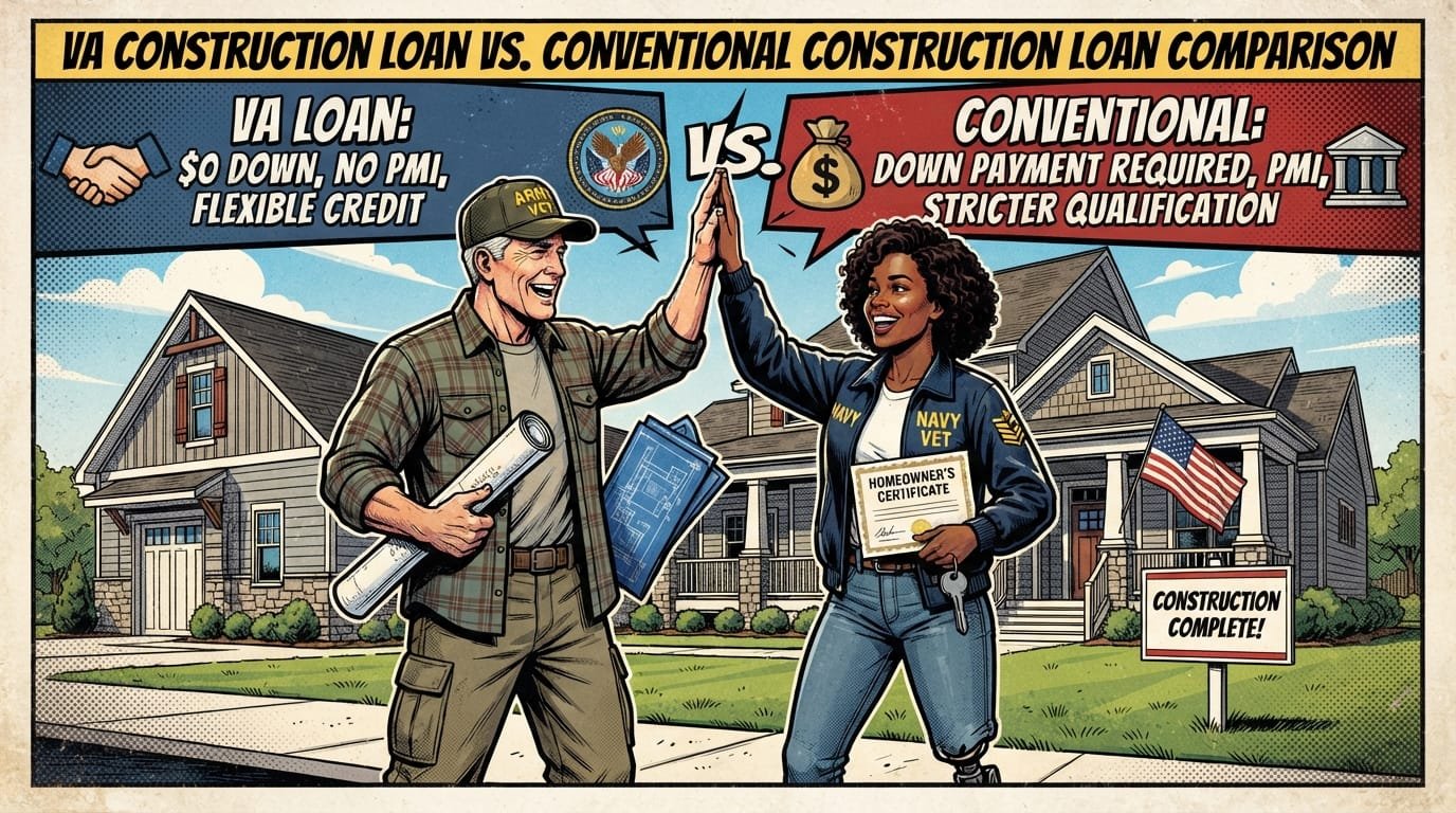 VA construction loan vs conventional construction loan comparison