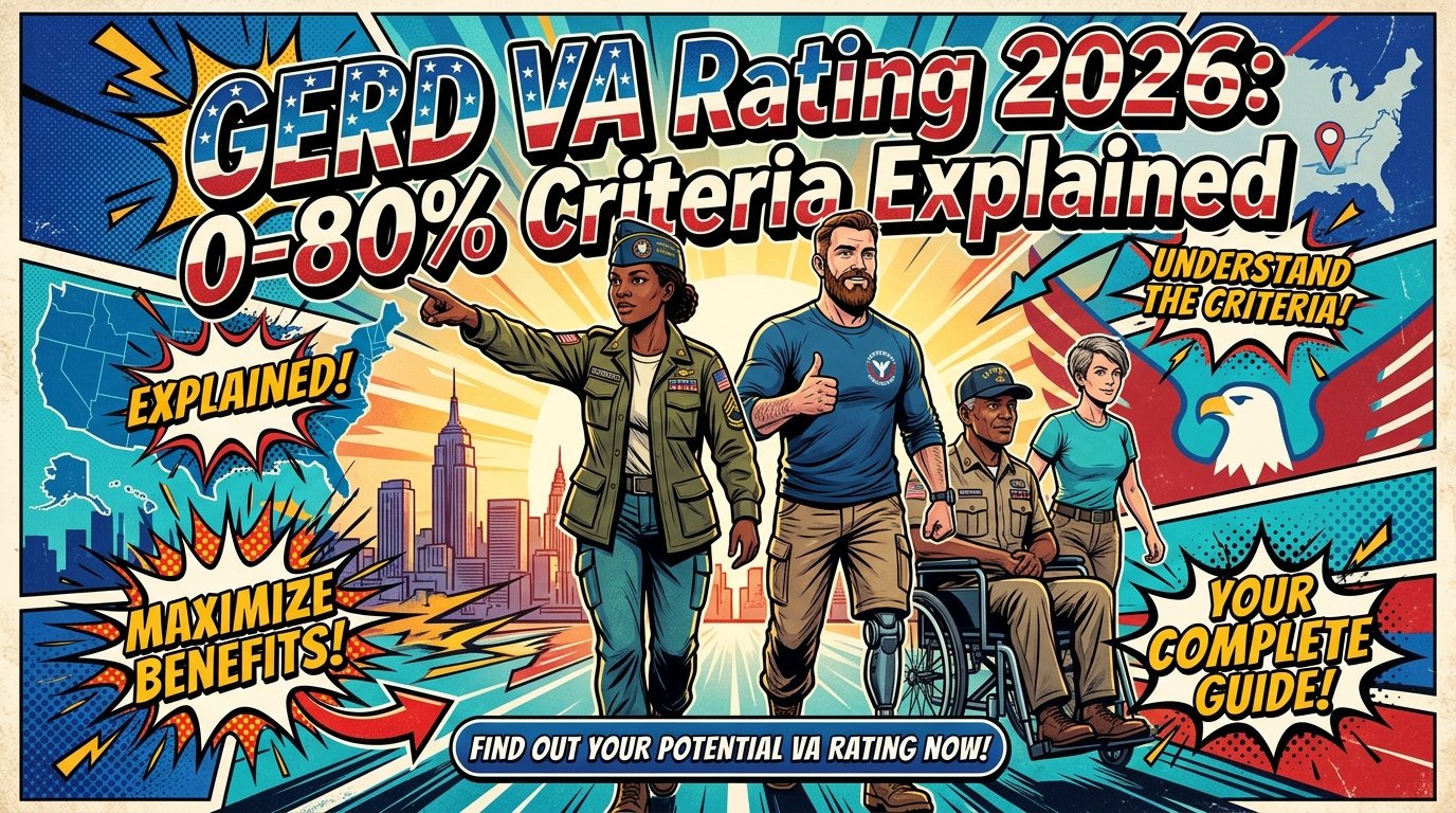 GERD VA Rating 2026: 0-80% Criteria Explained