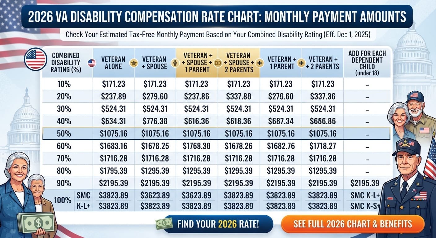 VA disability benefits by state comparison 2026