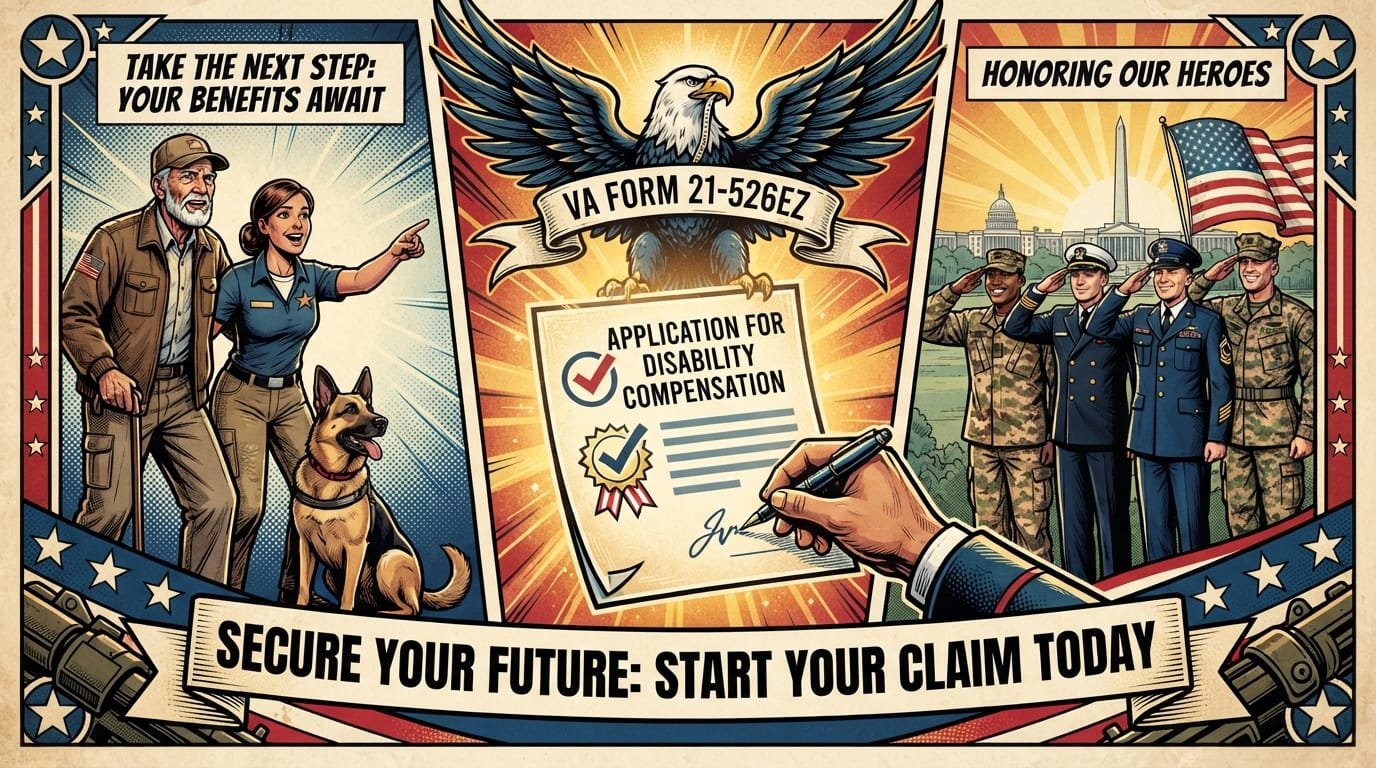 VA Form 21-526EZ application for disability compensation