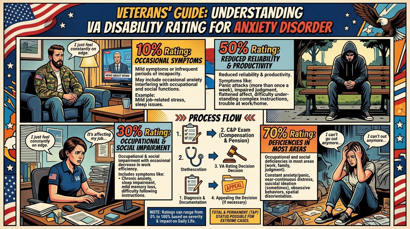 VA Disability Rating for Anxiety Disorder (2026 Guide)