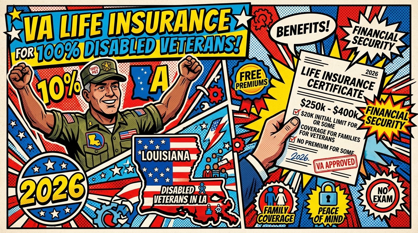 VA Life Insurance for 100% Disabled Veterans in Louisiana: 2026