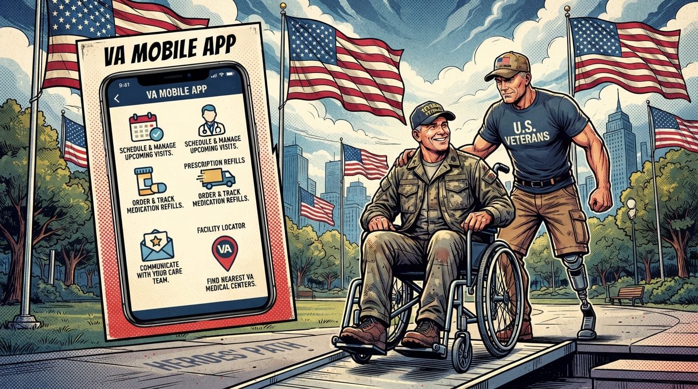 VA mobile app for scheduling appointments and refills
