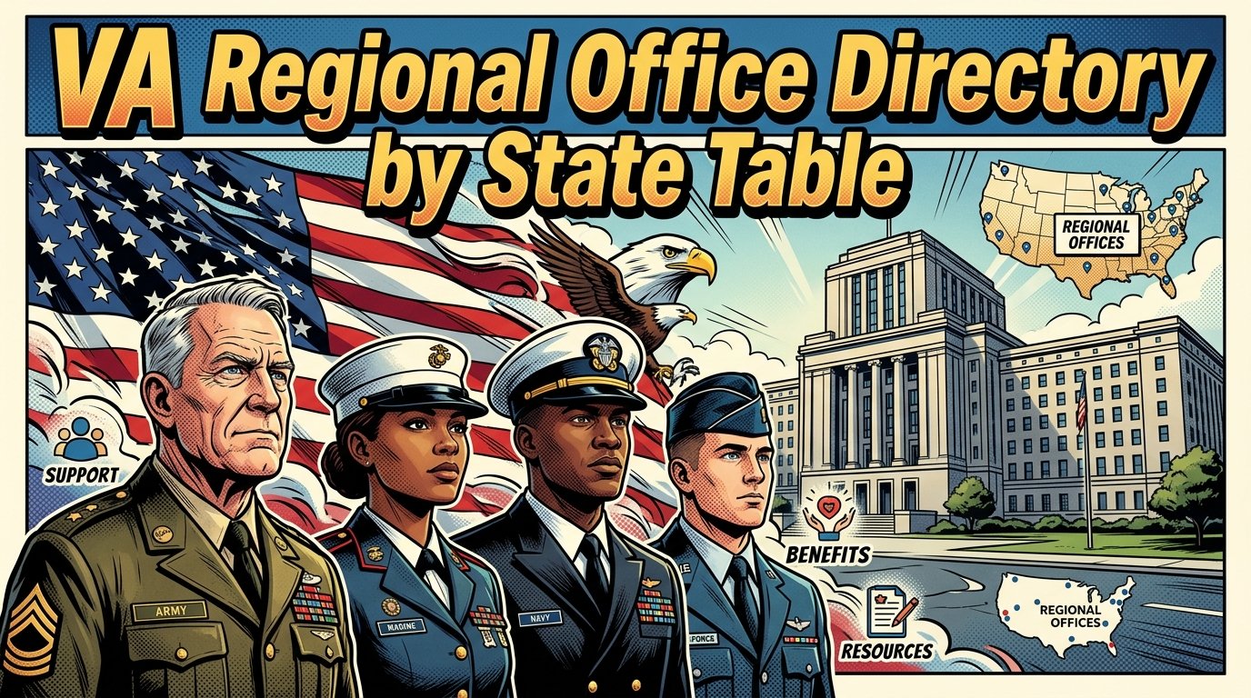 VA regional office directory by state table