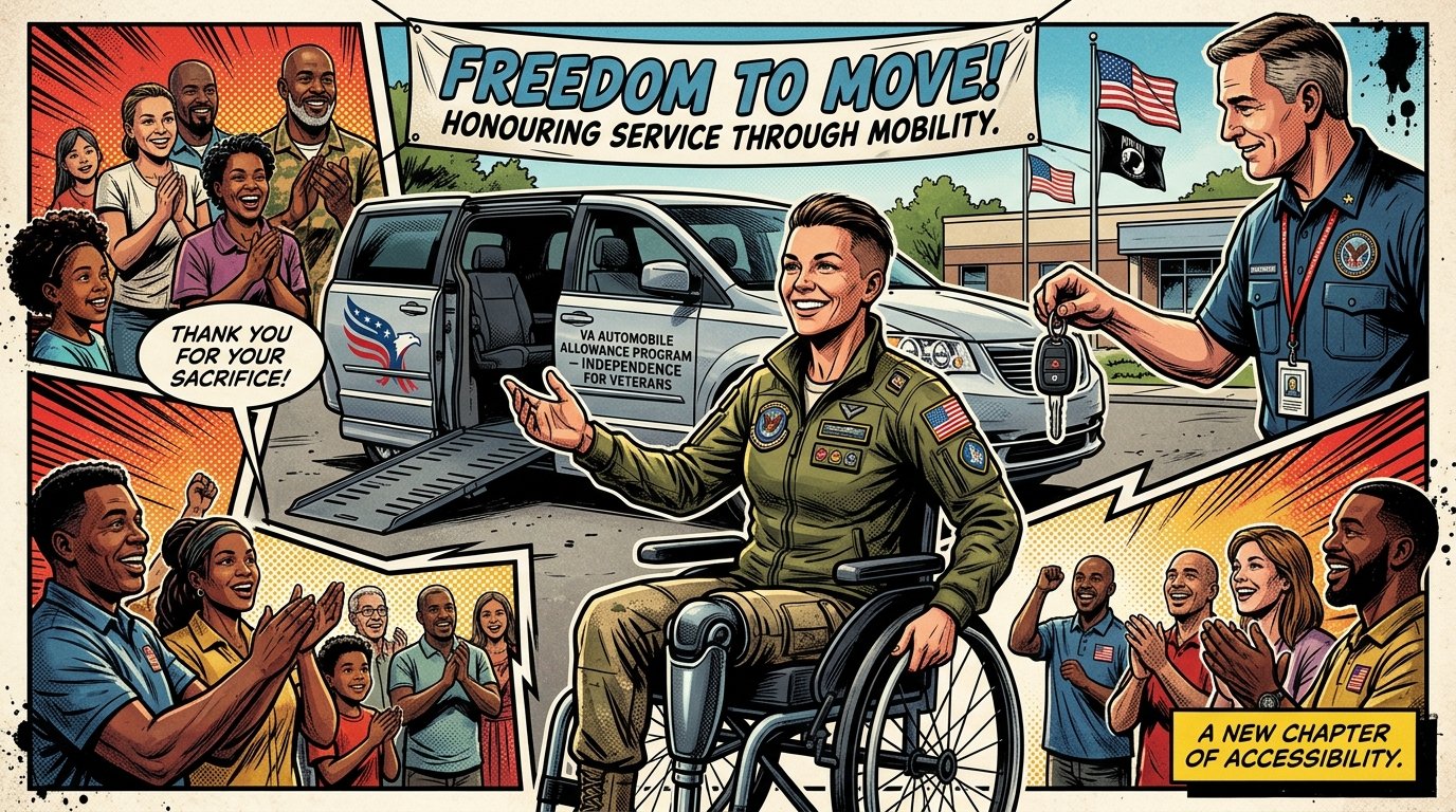 Disabled veteran receiving keys to a specially equipped vehicle with VA automobile allowance