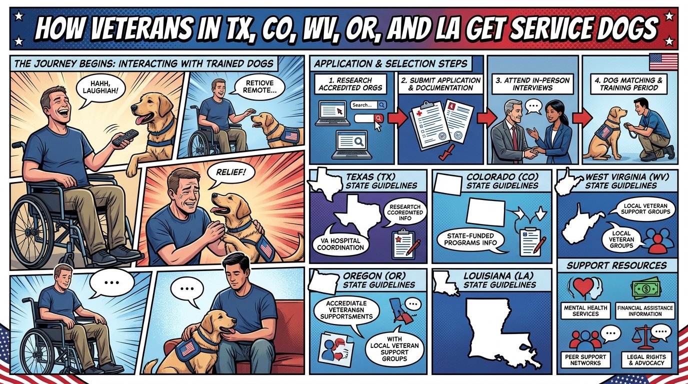 Service Dogs for Veterans San Angelo TX Grand Junction Montrose CO Clarksburg Weston WV Bend OR New Orleans LA