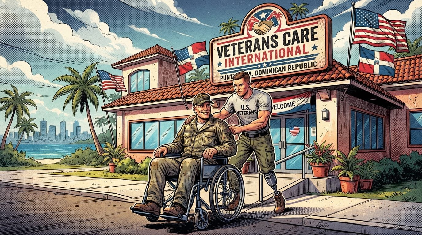Veterans Care International clinic exterior in Punta Cana, Dominican Republic